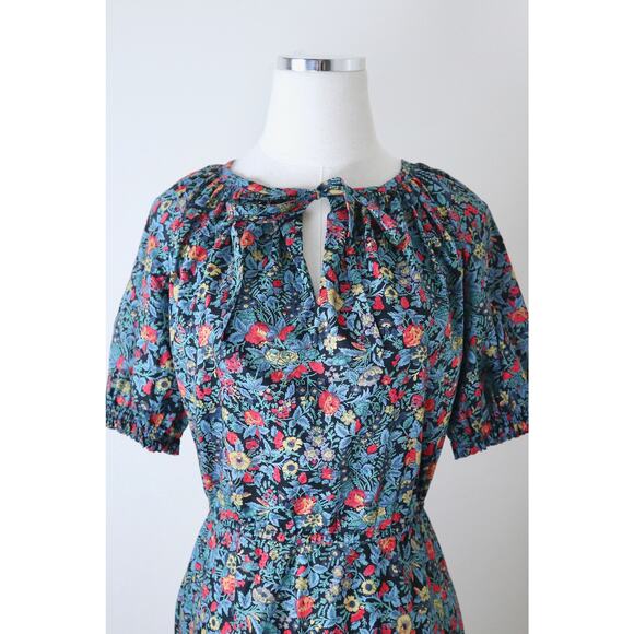 Handmade Size XL Vintage Prairie Sun Dress Cottage Cotton Floral Print - Picture 3 of 9